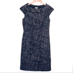 ANN TAYLOR TWEED JACKIE O SHEATH DRESS SIZE 0P